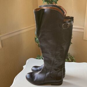 Vintage Lucky 🍀 Brand Tall Black Leather Riding Cowgirl Boots Size 5.5